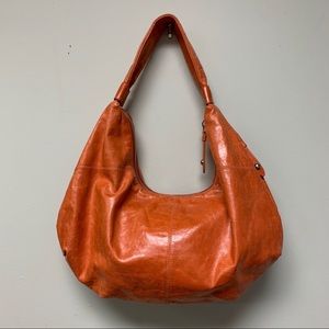 Hobo Orange Leather Sling Shoulder Bag B1-1103